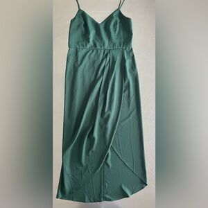 Lulus Emerald Green Spaghetti Strap Midi Dress